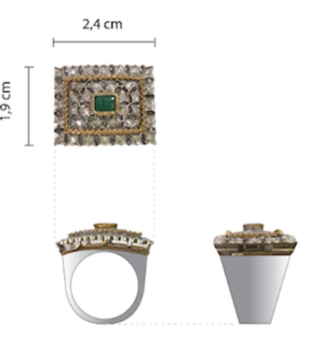The design of the ring made from the brooch