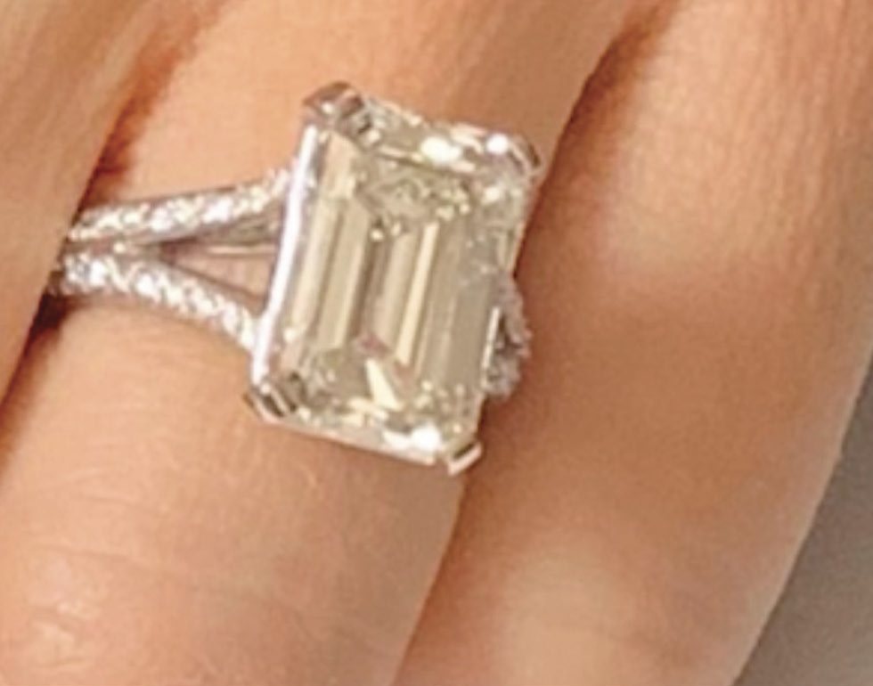 The emerald-cut solitaire, worn
